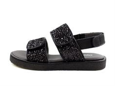 Angulus black glitter sandal med velcro